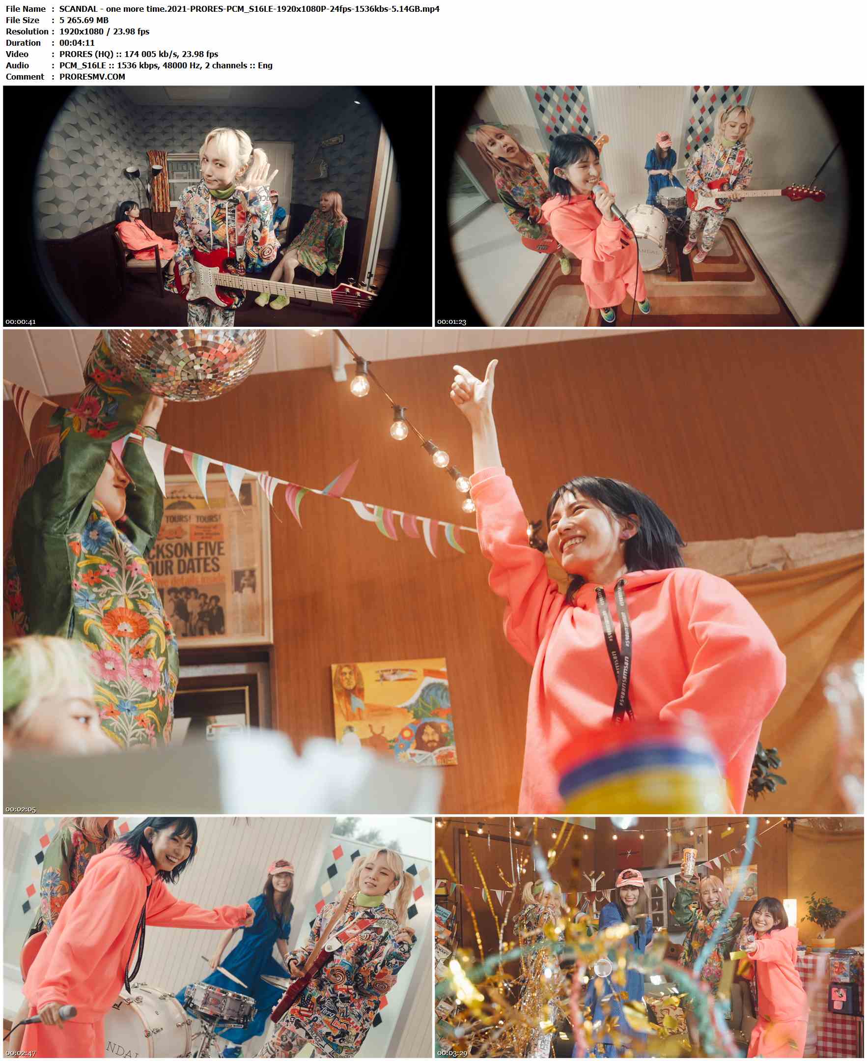 SCANDAL - one more time.2021-PRORES-PCM_S16LE-1920x1080P-24fps-1536kbs-5.14GB官方MV_高清MV
